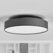 Lindby LED plafondlamp Saira, Ø 40 cm, grijs, textiel