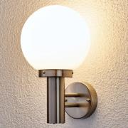 Lindby buitenwandlamp Nada, roestvrij staal, glas, 32 cm hoog, E27