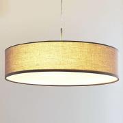 Lindby hanglamp Sebatin, Ø 50 cm, grijs, stof, E27