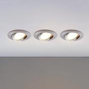 LED inbouwspot Andrej, rond, aluminium, set van 3