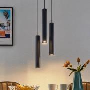 Lindby hanglamp Joffrey, 3-lamps, zwart, metaal