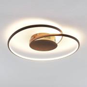 Lindby LED plafondlamp Joline, Ø 45 cm, roestbruin, metaal