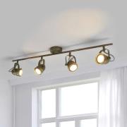 Lindby plafondspot Leonor, 4-lamps, groen, metaal, 78 cm