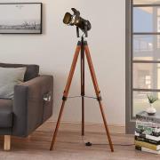 Houten vloerlamp Hilma met tripod statief