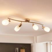Lindby spot Arda, 70 cm, 4-lamps, nikkel, glas, E14