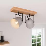 Lindby Adalin plafondlamp, 2-lamps, grijs