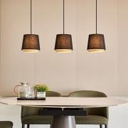 Lindby Ananya hanglamp van ijzer en hout, 3-lamps