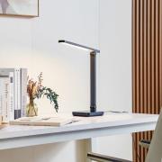 Lindby LED bureaulamp Rylas, zwart, USB, CCT