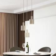 Lindby hanglamp Ovelia, beige, 3-lamps, ijzer, E27