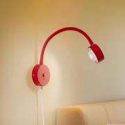 Lindby wandlamp Jyla, rood/wit, lens, 4200K, GX53, flexibele arm