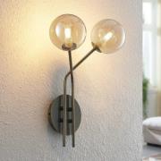 Lucande Wynona wandlamp, 2-lamps, oudmessing