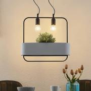 Lucande Teona hanglamp met beton, 2-lamps