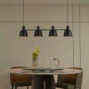 Lucande Servan hanglamp, zwart, 4-lamps