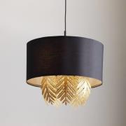 Lucande Malviras hanglamp, blad decoratie 1-lamp.