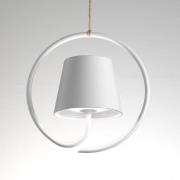 Zafferano Poldina hanglamp met oplaadbare batterij, wit