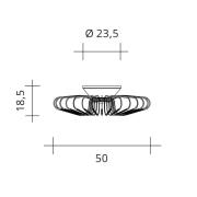 Filo LED plafondlamp, beige, metaal, Ø 50 cm, 2.700 K