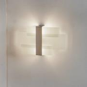 Wandlamp Shifted, drie glazen delen, verchroomd