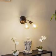 Fitting-wandlamp Go, 2-lamps, zwart