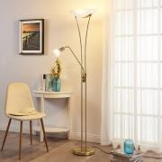 Lindby Felicia uplighter met leeslamp, messing