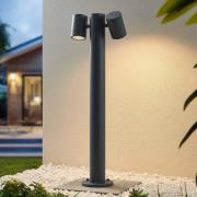 Lucande Maloney tuinpadverlichting, 2-lamps, 75 cm, antraciet