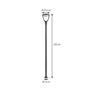 Lucande LED buitenlamp Filor, zwart, aluminium, 250 cm