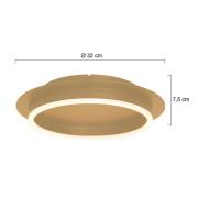 Ringlux plafondlamp, goudkleurig, Ø 32 cm, metaal