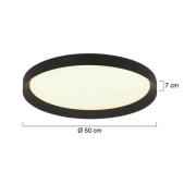 Flady LED plafondlamp, zwart, Ø 50 cm, direct/indirect