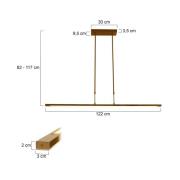 Hanglamp Zelena, brons, lengte 122cm, metaal, CCT