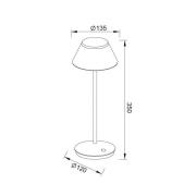 LED oplaadbare tafellamp K5, zwart, aluminium, IP54, dimbaar