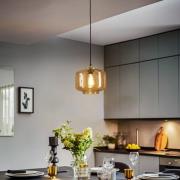 Hanglamp Tube met glazen kap lichtbruin Ø 25 cm