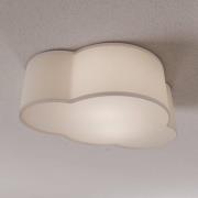 Plafondlamp Cloud van textiel, lengte 41 cm, grijs