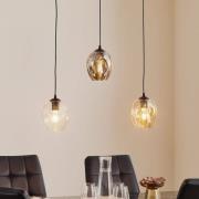 Hanglamp Starla recht 3-lamps grafiet/amber/helder