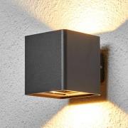 Lucande LED buitenwandlamp Aaron, grafietgrijs, aluminium, omhoog/omla...