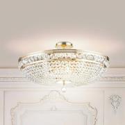 Maytoni plafondlamp Ottilia, Ø 65 cm, goudkleurig, kristal