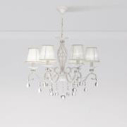 Maytoni Grace kroonluchter, wit, 6-lamps, organza, E14