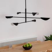 Liggera hanglamp, zwart, staal, Ø 136,8 cm, 6-lamps.