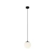 Lucande hanglamp Bidolo, zwart, glas, Ø 15 cm, IP44