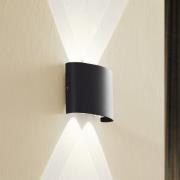 Lindby LED buiten wandlamp Ithan, 2-lamps, antraciet, metaal