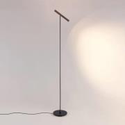 Molto Luce LED vloerlamp Meyjo F, zwart/koffiebruin, aluminium