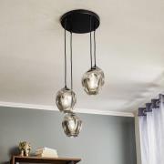 Hanglamp Starla rond 4-lamps, glas grafiet