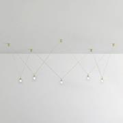 Aladino hanglamp, 5-lamps, helder/goud, glas, gedecentraliseerd