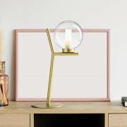 Camely tafellamp, 1-lamp, geborsteld goud/helder, glas