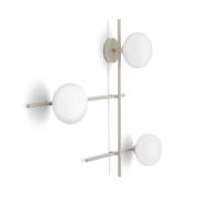 Mikado wandlamp, cipria/wit, 3-lamps, glas, metaal