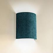 Wandlamp Boucle van stof, donkergroen