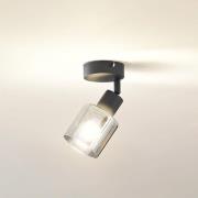 Lindby plafondlamp Netty, 1-lamp, grijs, glas