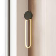 LED hanglamp 23100, zwart, gouden ring, aluminium