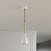 Muza hanglamp, 1-lamp, wit/licht hout