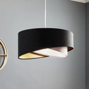 Hanglamp Vivien velours zwart/grijs/zilver/goud