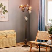 Vloerlamp Dubai in bladlook, 2-lamps, brons
