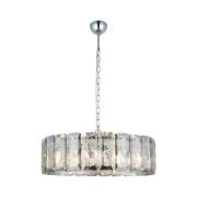 Kroonluchter Orvin, rond, chroom, 8-lamps, Ø 67 cm, glas